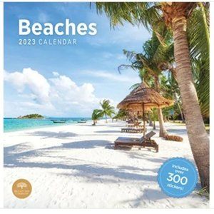 2023 Beaches Monthly Sticker Wall Calendar by Bright Day, 12 X 12 Inch